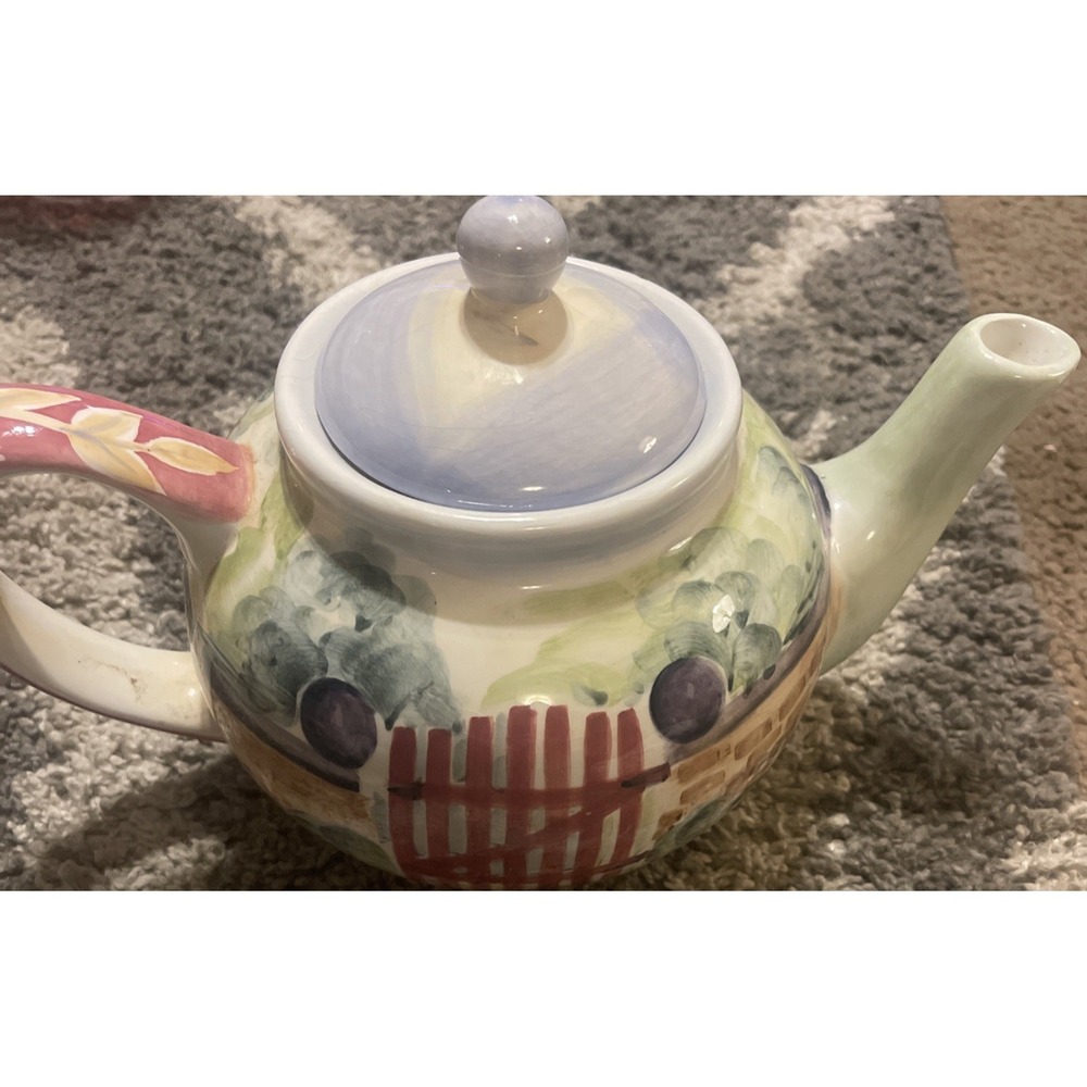 Tea Pot Estate Of‎ Mind Michael Sparks - ZIRKE HAND PAINTED Pink  Green Blue